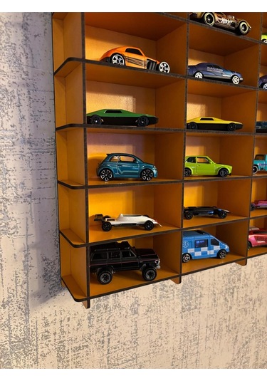 Oyuncak Araba Rafı Mobilya Turuncu