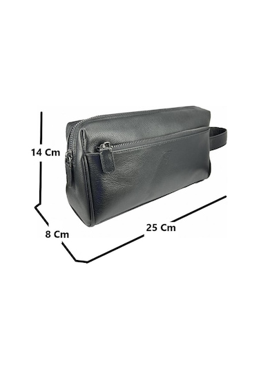 Çanta Yurdu Hakiki Deri Ca250 Dopp Kit El Çantası Siyah Siyah