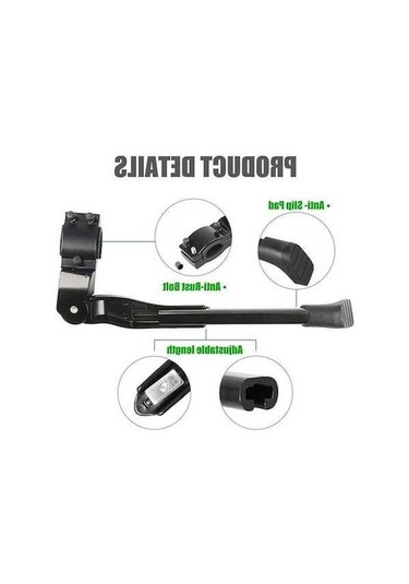 Pazly Yüksek Kaliteli Siyah Alüminyum Mtb Kickstand, Dağ Bisikleti Yan Destek Standı, 24-28 İnç Uyumlu, Reflektörlu Siyah