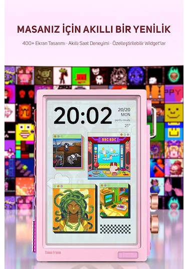 Divoom Times Frame 10.1 Akıllı Kişiselleştirilebilir Dijital Çerçeve, 64gb Pembe