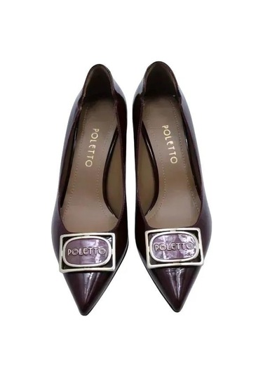 Poletto Hakiki Deri Yesıl Ayakkabı Stiletto 9841 82 V3-1329 Yeşil