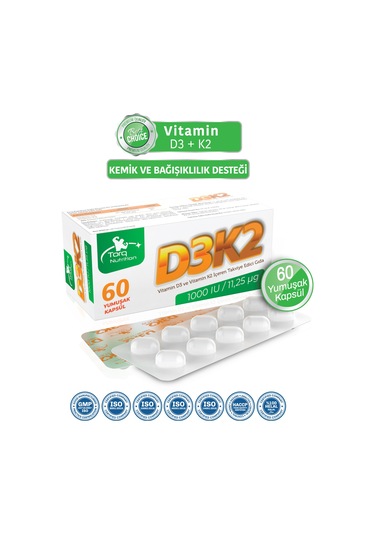 Torq Nutrition D3k2 1000 IU 11.25 Mcg 60 Yumuşak Kapsül