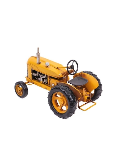 Dekoratif Metal Traktör Sarı Renk 0604e-173
