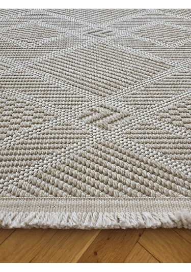 Lara Bej Krem Sisal İskandinav Extra Yumuşak Özel Kesim Kolay Temizlenen Salon Koridor Mutfak Halısı 05-bej/krem