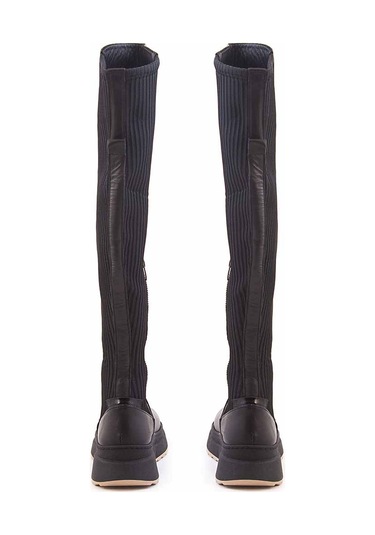 Mocassini Deri  Kadın Çizme 483-1 Siyah