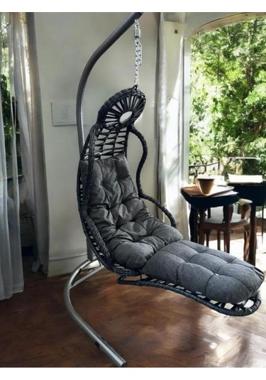 Elit Bahçe Ve Balkon Salıncağı Tek Kişilik Antrasit Antrasit