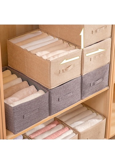 Dancemonkey Cbtx 53l Gardırop Elbise Saklama Kutusu - İmitasyon Keten Yıkanabilir Gri 140l