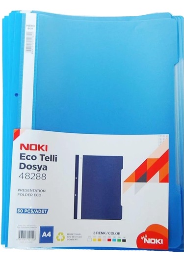 Noki Eco Telli Dosya 50 Li 3 Paket Mavi