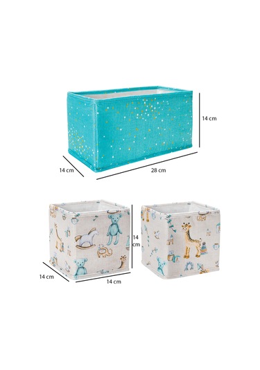 Baby 3'lü Çekmece Düzenleyici Set Bebek Odası Mavi