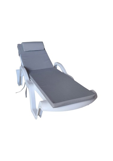 Mirzademarket Şezlong Minderi Lüks Su Geçirmez Kumaş Fermuarlı-A.Gri