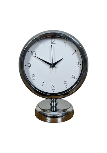 Krom 25 X 20 Cm Metal Standart Masa Saati Çok Renkli