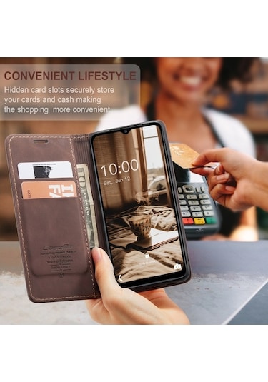 Trendooze Telefon Standı Serisi Samsung Pu Koruyucu Kılıfı Kılıf Kapak Galaxy Uyumlu Deri Cüzdan Caseme A34 5g 013 Pu