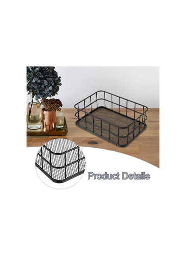 Suntek Tel Sepet Vintage İstiflenebilir Gıda Saklama Sepeti Siyah