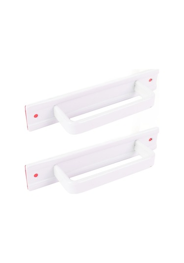 Vkemall Alüminyum Çelik Pencere Dolap Kaydırma Kapı Kolu, Delme Yok Kurulum, Modern Basit Tasarım, Beyaz, 2 Adet Beyaz