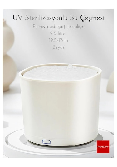 Pakeway Uv Sterilizasyonlu Su Çeşmesi 2500 ML