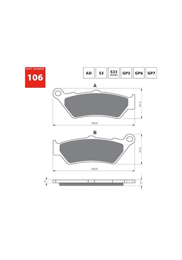 Gold Fren Ad-106 Motosiklet Balata