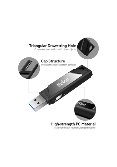 Novahub Netac U336 16gb Usb 3.0 Flash Bellek - Siyah, Yüksek Hızlı, Korumalı, Taşınabilir, Geniş Uyumlu, Usb3.0, Windows Ve Mac İçin