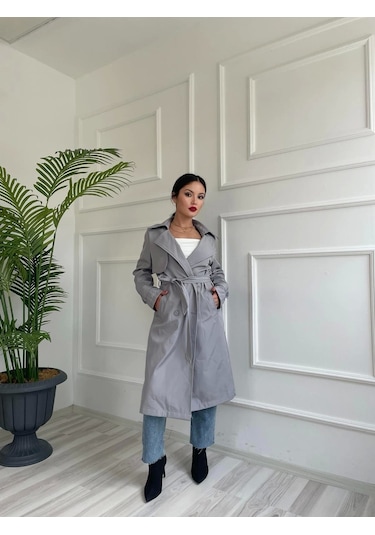 Keymoda Kadın Trençkot Gri Gri