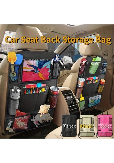 Chuangyinshop Siyah Saklama Çantası Arka Koltuk Bagaj Düzenleyici Çok Cepli Mezuniyet Hediyesi