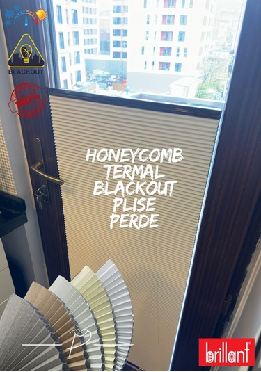Brillant Marka Honeycomb Plise Perde Termal Ve Blackout Özelliği Çok Renkli