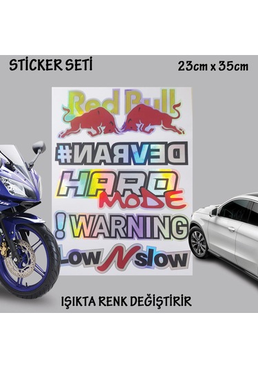 Hard Mode Devran Hologram Set Araba Oto Sticker Cam Yazıları