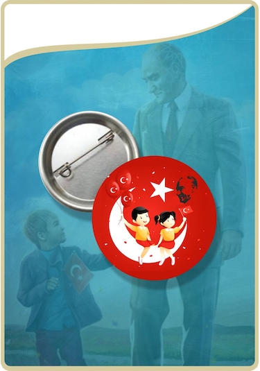 23 Nisan Rozet Seti -09 Toplam 10 Parça Çok Renkli