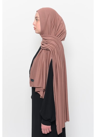 Hazır Pratik Geçmeli Lüks Düz Penye Şal Çapraz Hizalı Toprak