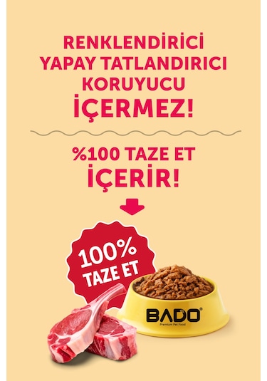 Bado Gurme Yaş Yetişkin Kedi Maması Kuzu Etli 85 Gr 36 Adet