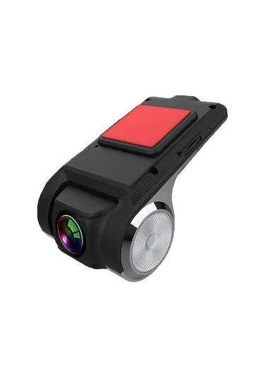 Oto Dvr Mini Kamera 1080p Full Hd Gece Görüşü 90 Döner Lens Adas Yol Asistansı Döngü Kaydı Usb Beslemeli Siyah