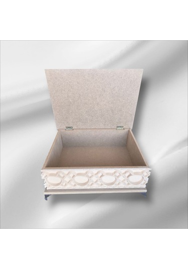 Ahşap- Ham Mdf-takı-aksesuar-çok Amaçlı- Ayaklı Dikdörtgen Kutu