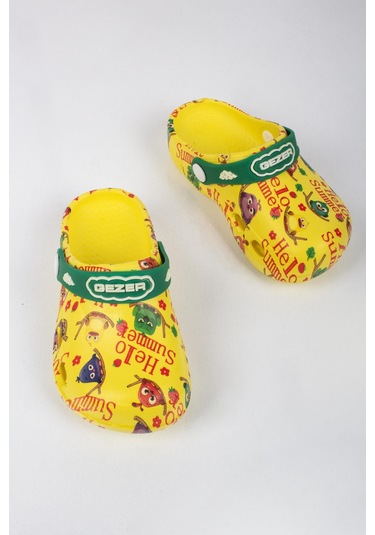 Kız Çocuk Renkli Kuş Temalı Terlik-5812-sarı Sarı