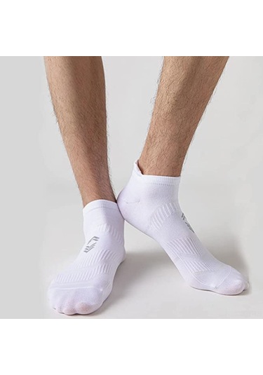 Youmex Erkek Spor Çorapları 6 Adet - Akıllı Nüfuslu, Teri Emici, Yumuşak, Yüksek Konfor - Koşu, Maraton Ve Günlük Kullanım İçin Beyaz Beyaz