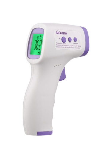 Ruicoo Infrared Isı Ölçer El Tipi Doku-sız Lcd Ekranlı 16 Veri Kaydı İle C/ F Değiştirilebilir Termometre Pil Yok, Logo'lu