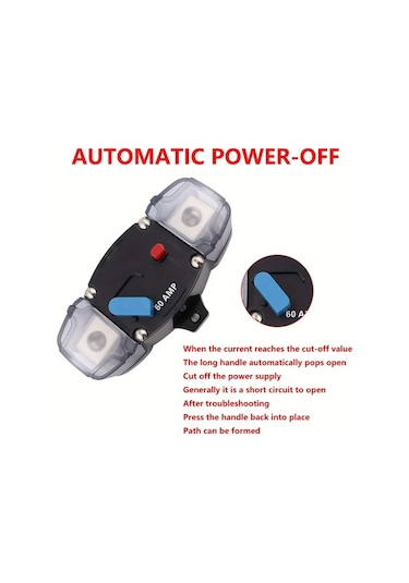 Oldfriend 80a Otomatik Devre Kesici 12-48v Agu Tipi Stereo Amplifikatör 4ga Sigorta Tutucu