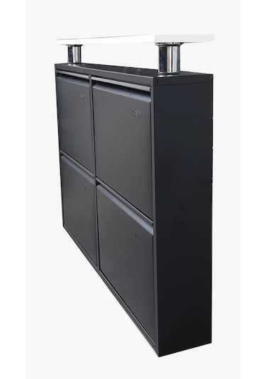 Kaser Metal 2+2 Li Siyah Metal Ayakkabılık Siyah