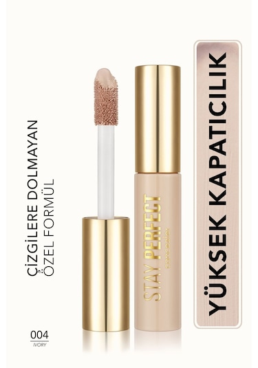 Flormar Stay Perfect Yüksek Pigmentli & Yarı Mat Bitişli Likit Kapatıcı 004 Ivory