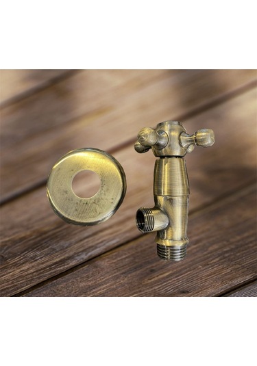 İsaoğlu Yapı Taharet Musluğu Antik Mat Gold Taharat Musluğu Vintage Model Ara Musluk Antik Taharet Gold Altın