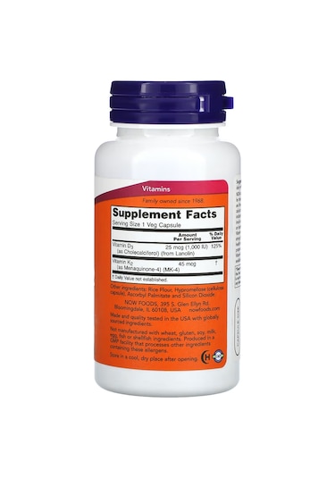 Now Foods D3 K2 Vitamin 120 Caps