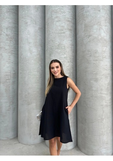 Çan Kısa Elbise Siyah