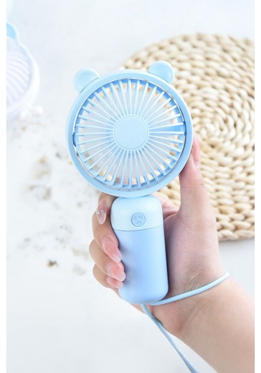 Taşınabililir Mini Usb Şarjlı 3 Kademeli El Masaüstü Vantilatör Fan Soğutucu Ym88216 Mavi