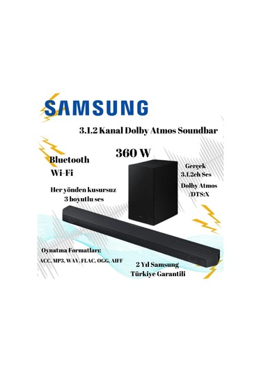 Hw-q600c Soundbar Ev Sinema Sistemi 3.1.2 Kanal,bluetooth,hdmı-siyah-133222