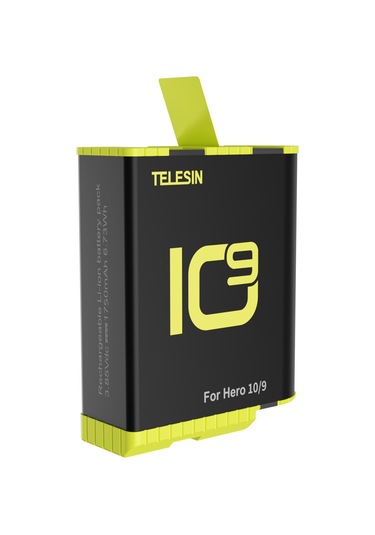 Ranyeek Telesın 1750mah Spor Kamera Pil Bataryası, Gopro Hero 10/9 Uyumlu, Hızlı Şarj, 112 Dakika Kullanım Süresi, Çoklu Koruma Özellikleri Siyah