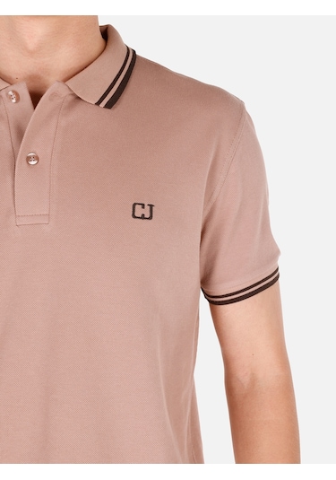 Colins Pembe Erkek Polo Kısa Kol Erkek Polo Yaka Tişört Pembe