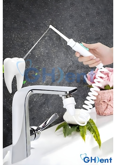 Ghdent GH15 Manuel Ağız Duşu 2 Başlıklı Askılıksız Şarjsız ve Kademeli Tazyikli Tasarım﻿﻿