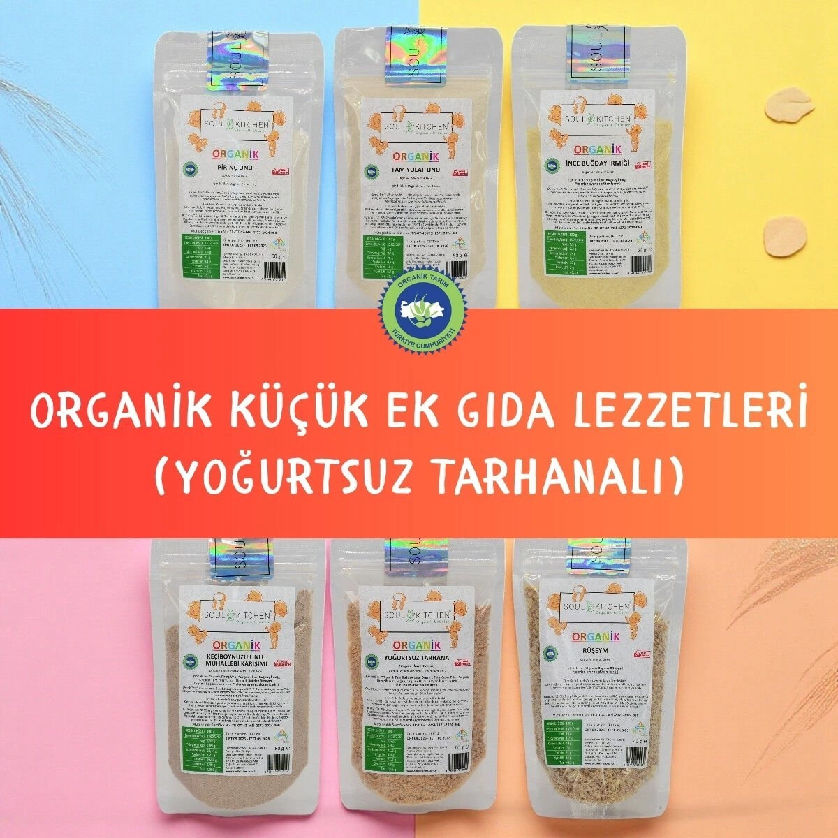 Organik Küçük Ek Gıda Lezzetleri Seti Yoğurtsuz Tarhanalı