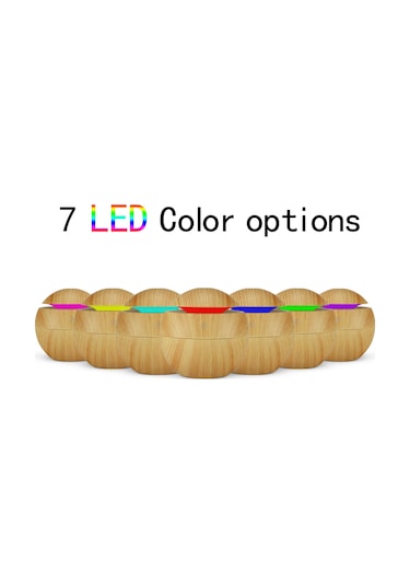 Samdoo Koyu Ahşap Desenli 130ml Usb Nemlendirici - Aromaterapi Makinesi 7 Renkli Led Ile - Ev Odası Ofis Kullanıma Uygun