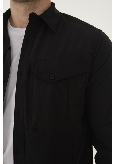 Camp Scoutland Camp387 Outdoor Tactical Rahat Ve Kullanışlı Su İticili Erkek Taktik Gömlek Siyah