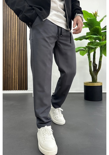 Edwox Erkek Düz Jogger Pantolon Antrasit Edw451 Antrasit