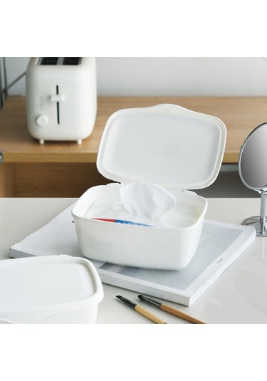 Wezone Plastik Kapatmalı Masa Üstü Organizer - Kosmetik, Makyaj, Ofis Gereçleri İçin防尘 Depolama Kutusu Beyaz Diğer