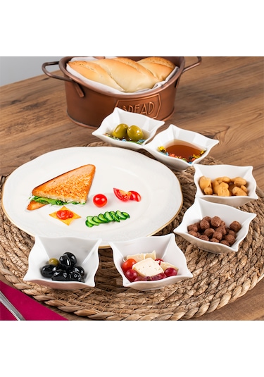 Porsima Bone 15698 6 Lı Sunumluk Kase Mini Sosluk Çerezlik Kase